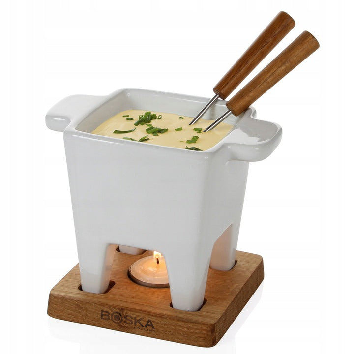 FONDUE Cheese Chocolate Set for 2 People BOSKA Oak Base Manufacturer code BO-340030