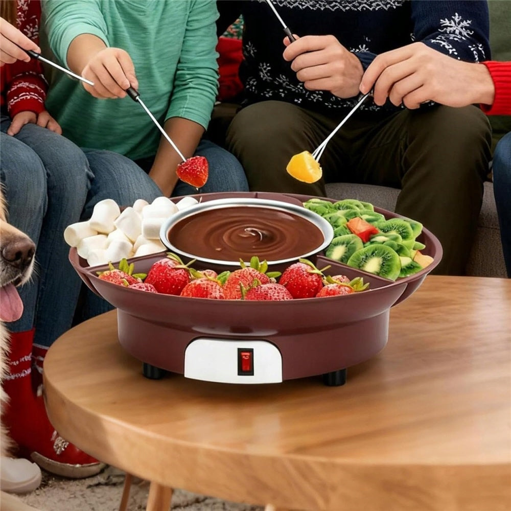 FONDUE ELECTRIC FOR CHOCOLATE CHEESE RACLETTE SET 35W BROWN Brand no brand