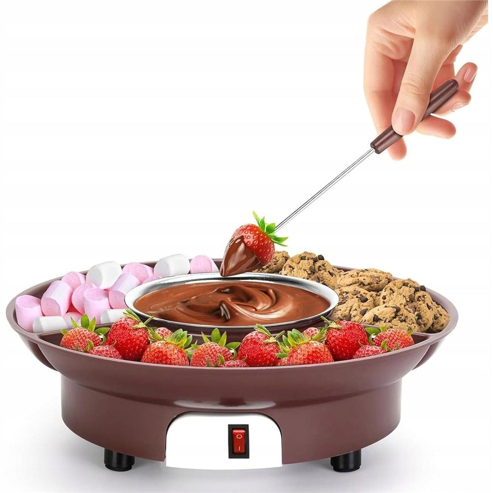FONDUE ELECTRIC FOR CHOCOLATE CHEESE RACLETTE SET 35W BROWN