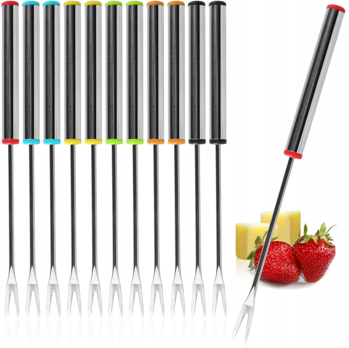 FONDUE FORK SET 12pcs STAINLESS STEEL FORKS WITH HANDLE FOR FONDUE