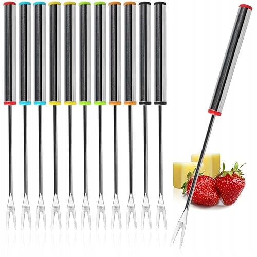 FONDUE FORKS STAINLESS STEEL COLORFUL FOR BIRTHDAY WEDDING 12 PCS