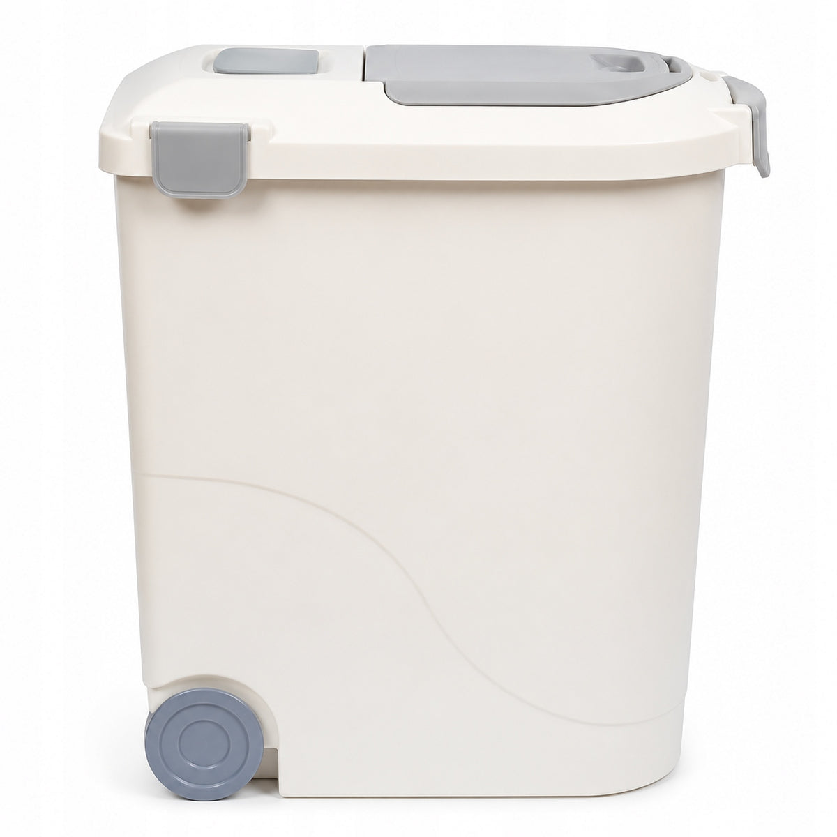 FOOD CONTAINER 32 L Plastic on wheels with measuring cup with tilting flap Packaging status original