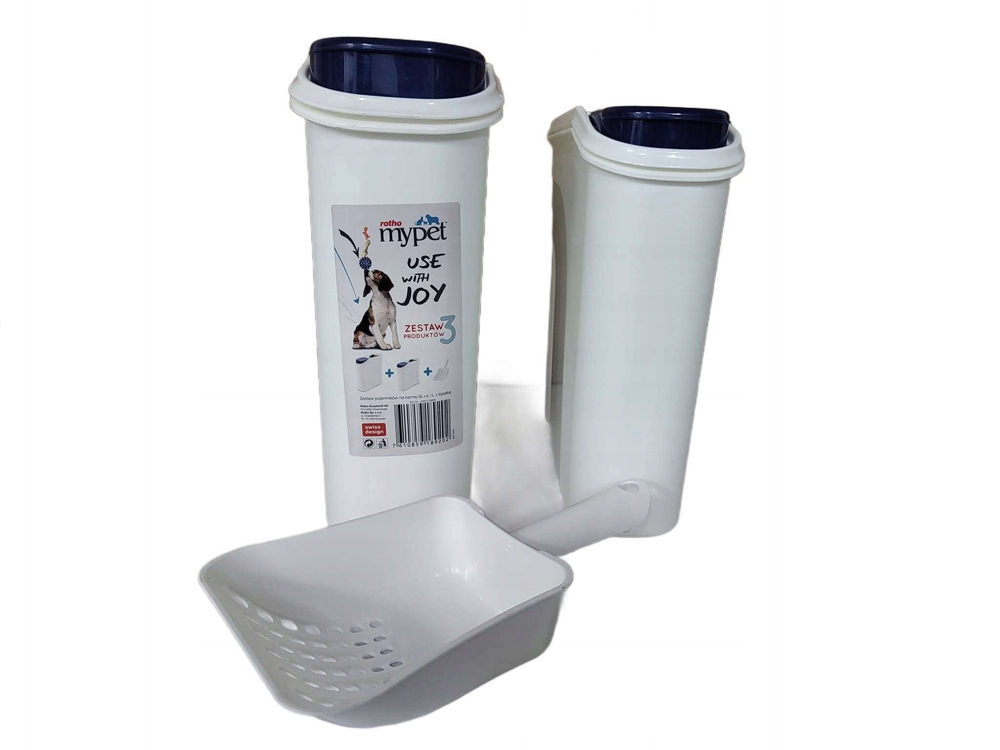 FOOD CONTAINER FOR DOG, CAT + SPATULA SET OF 6L + 4L (2,3kg + 1,5kg)