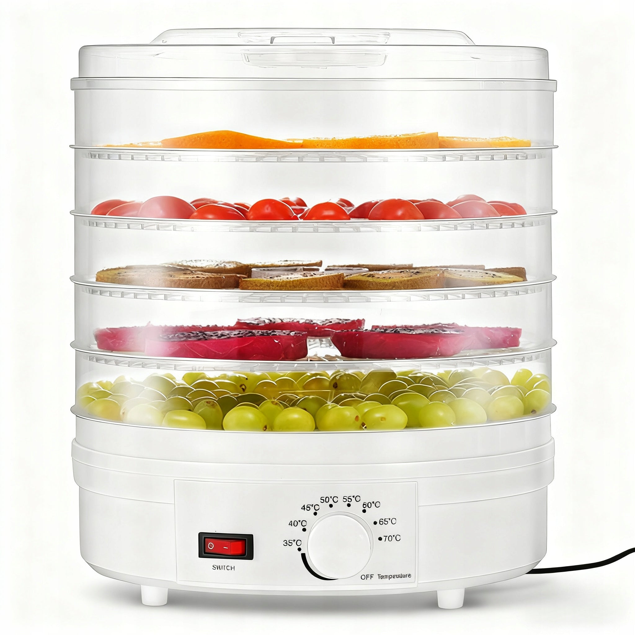 FOOD DRYER FOR FRUIT VEGETABLE MUSHROOM ADJUSTABLE LARGE 345W + 7