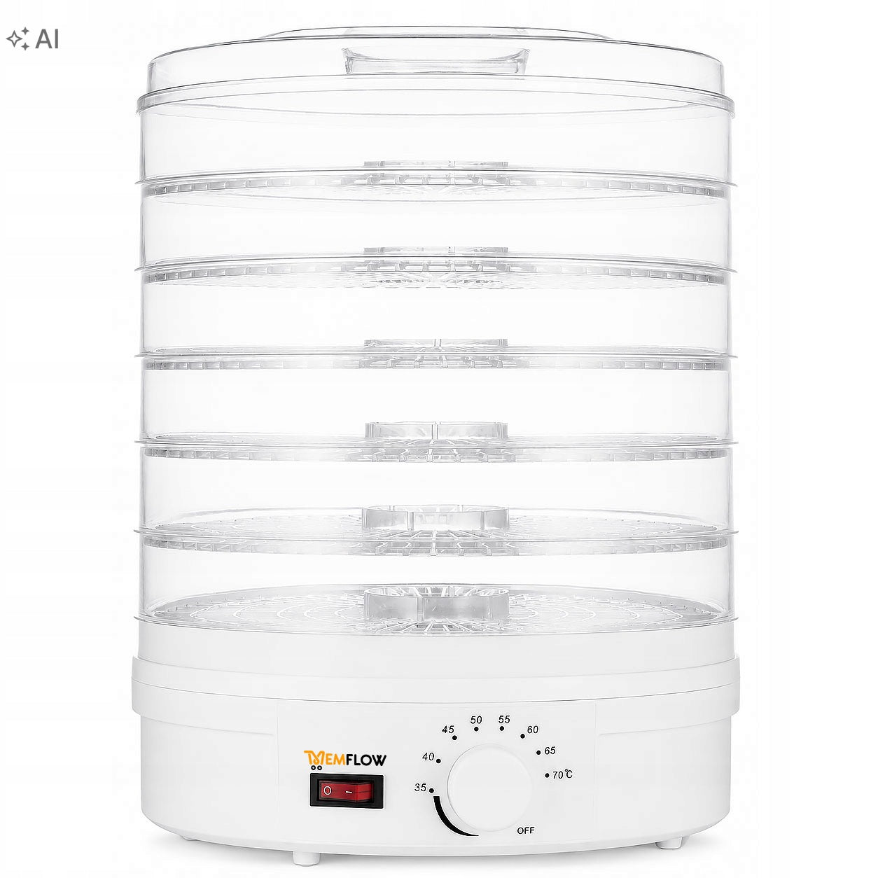 FOOD DRYER FOR VEGETABLE FRUIT MUSHROOM ADJUSTABLE LARGE 500W + 6 SIEVES Brand MEMFLOW