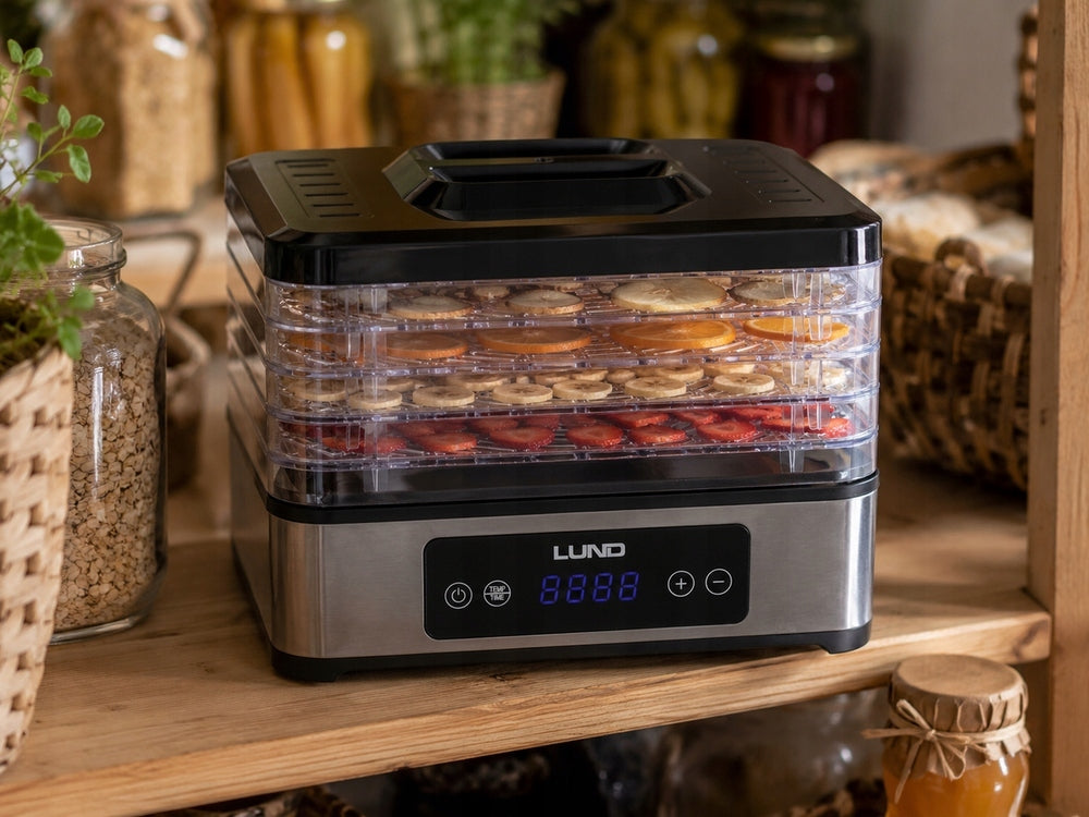 FOOD DRYER LUND 400 IN 5 TRAYS FOR VEGETABLE FRUIT MUSHROOMS TEMP ADJUSTMENT Brand Lund