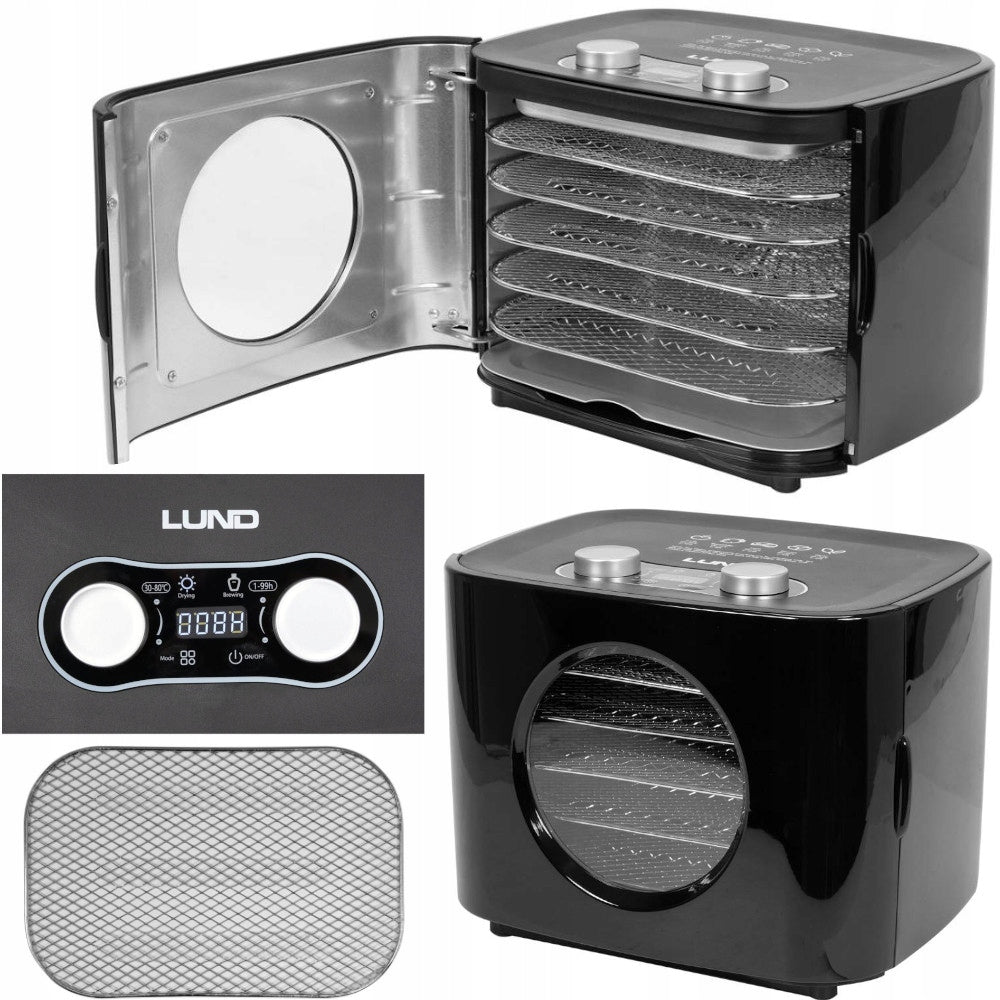 FOOD DRYER Lund 68280 for Fruit Mushrooms 300 W 5 Chrome Trays