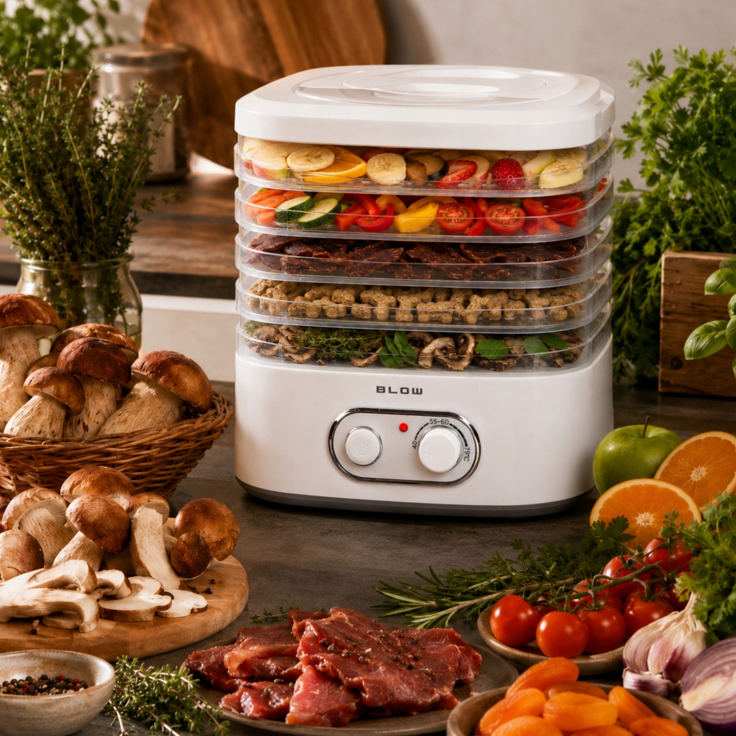 FOOD DRYER STRONG FOOD MEAT FRUIT MUSHROOM DEHYDRATOR 5 SIT Manufacturer code 44-171#