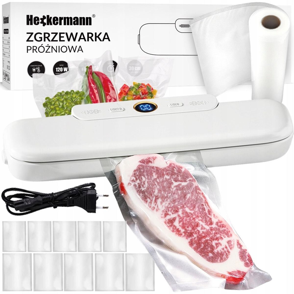 FOOD PACKAGING VACUUM SEALER FOOD PACKAGING MACHINE 120W FILM 6m