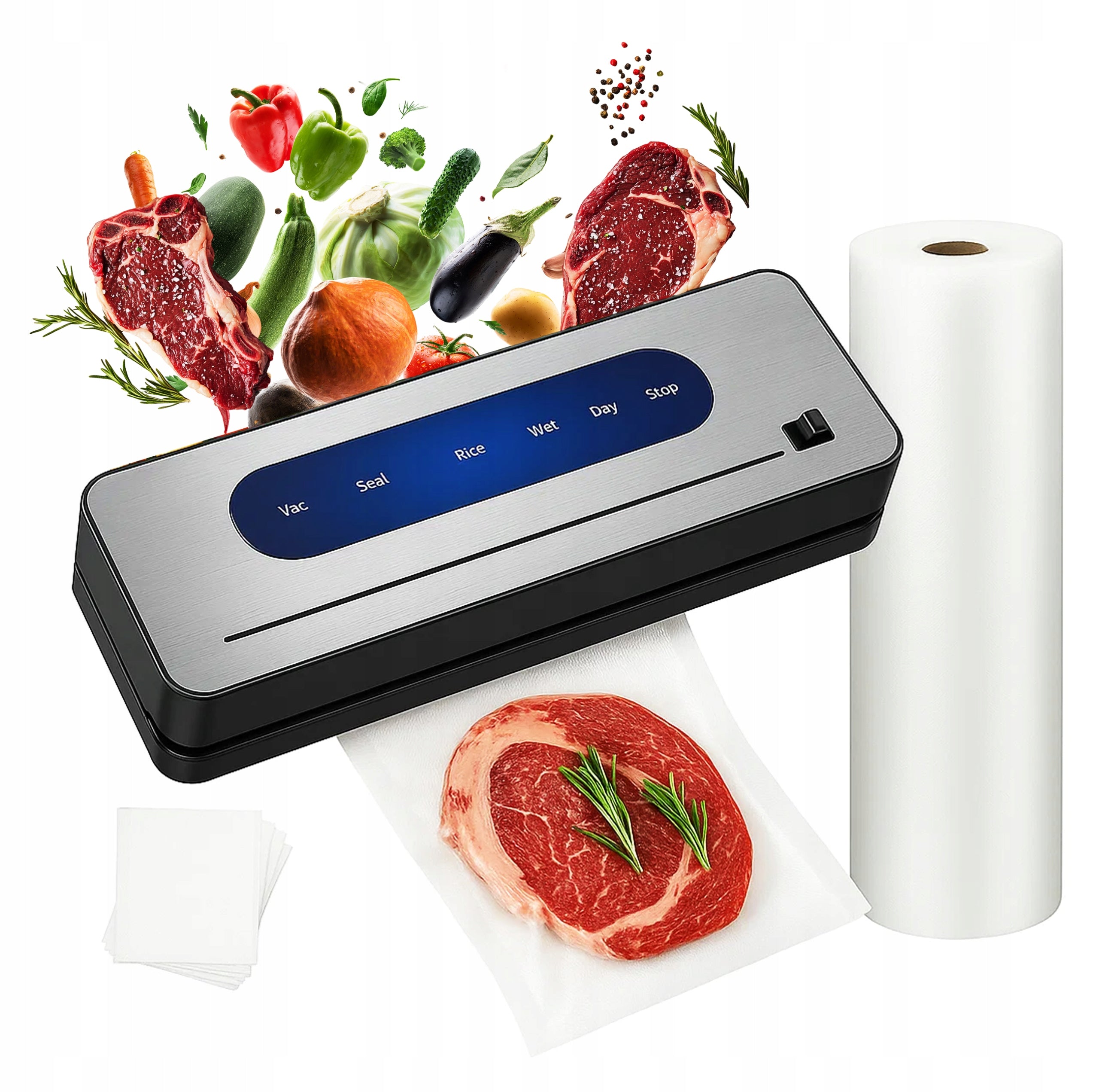 FOOD PACKAGING VACUUM WELDING MACHINE FOOD PACKING MACHINE 120W + FILMS Power 120 W