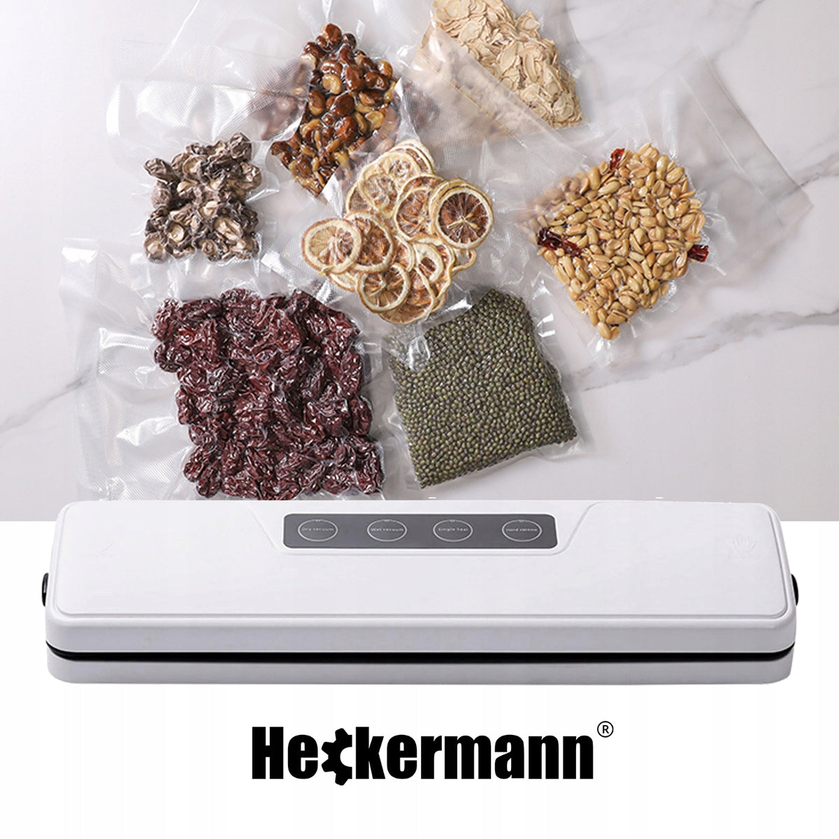 FOOD PACKAGING VACUUM WELDING MACHINE PACKING MACHINE 150W + FOIL Model GM-77 Biała