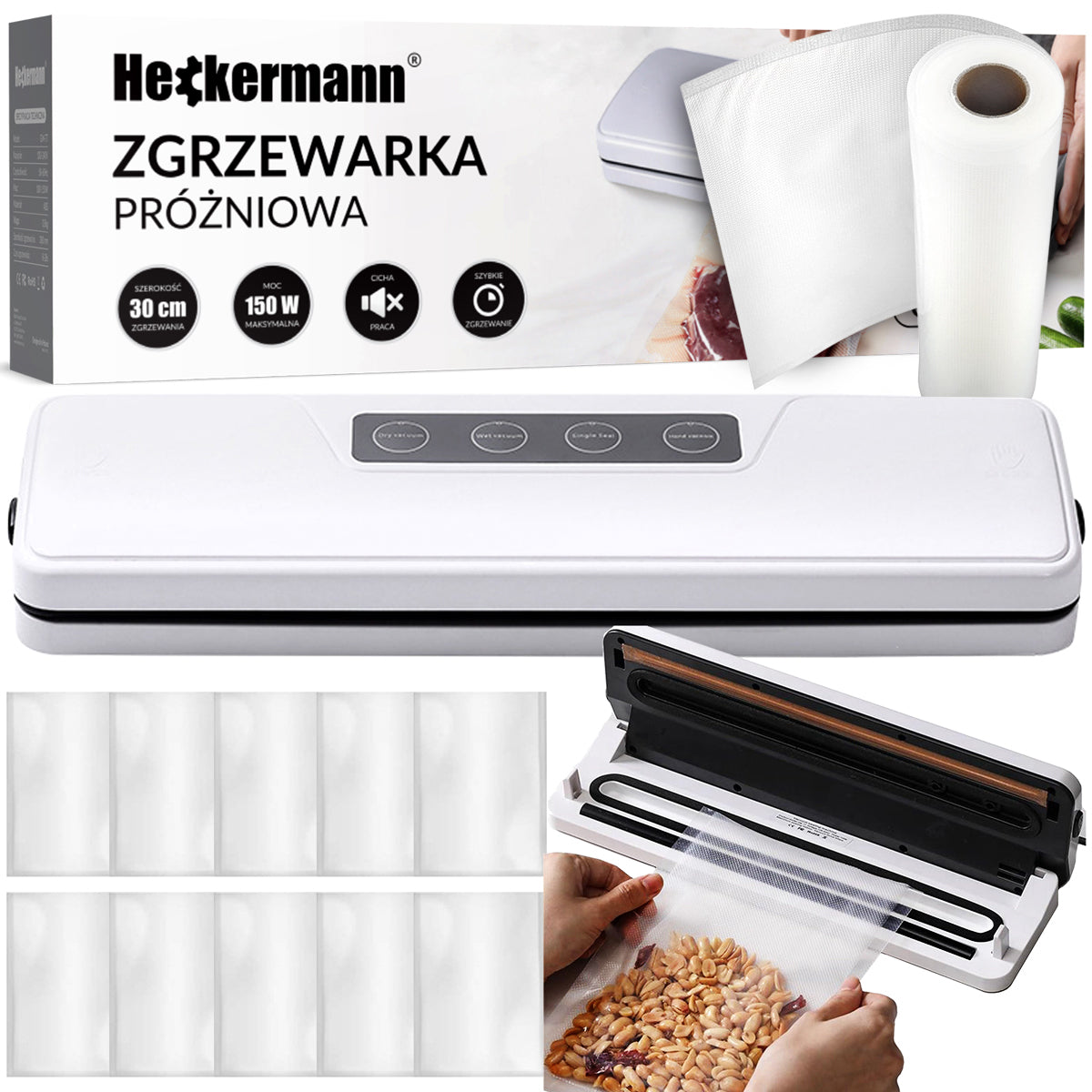 FOOD PACKAGING VACUUM WELDING MACHINE PACKING MACHINE 150W + FOIL