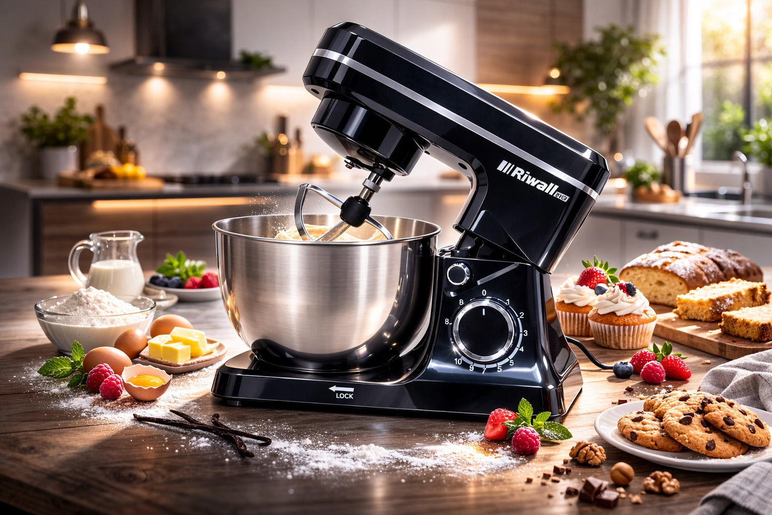FOOD PROCESSOR 6in1 PLANETARY MIXER 2500W FOR CAKE RIWALL KITTY RKC-01 Brand Riwall