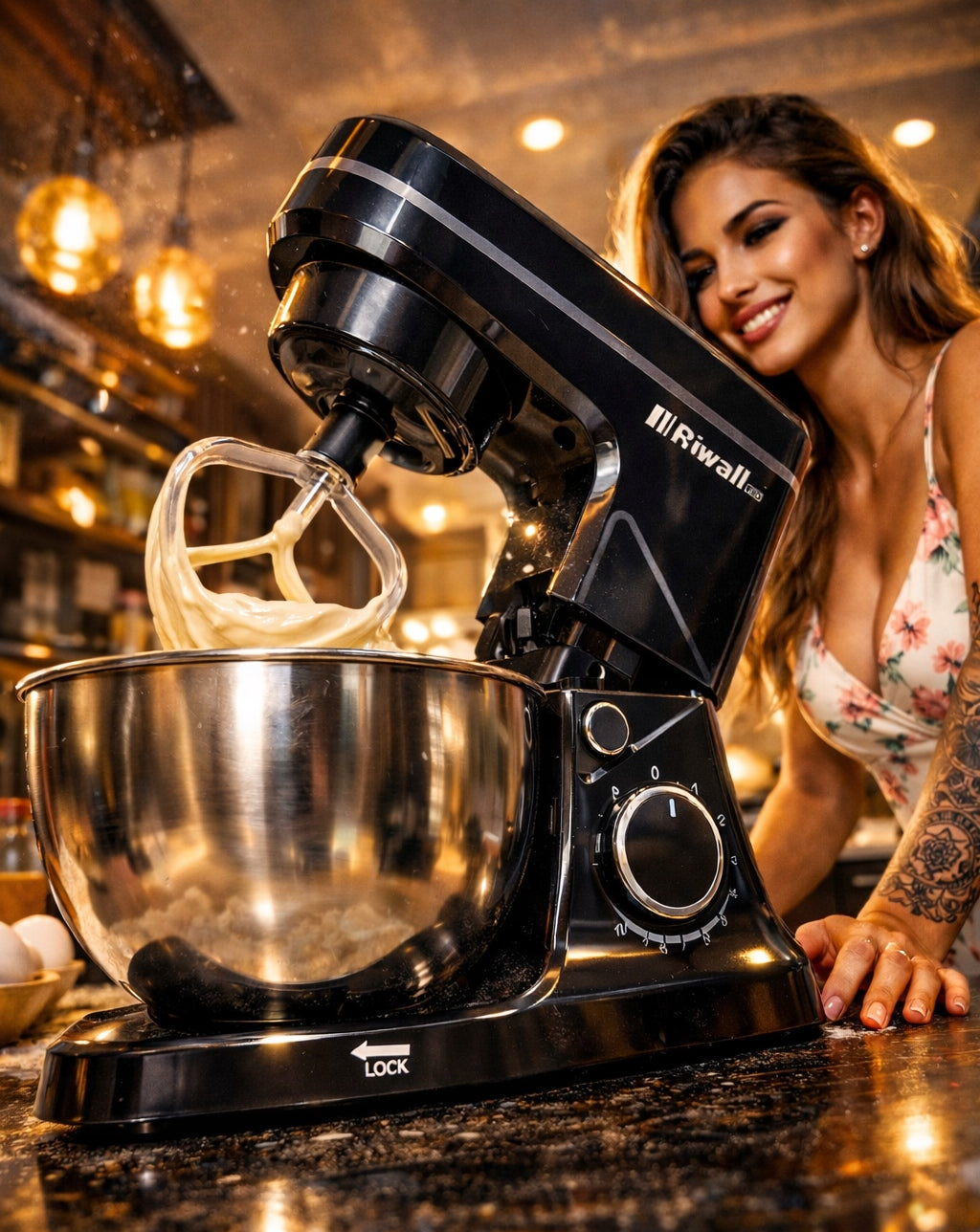 FOOD PROCESSOR 6in1 PLANETARY MIXER 2500W FOR CAKE RIWALL KITTY RKC-01 Dominant color black