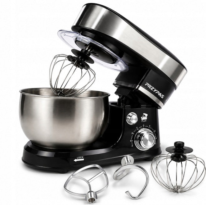FOOD PROCESSOR PLANETARY MIXER 700W 3L 6 GEARS BOWL STEEL HOOKS SET Brand PrzyPas