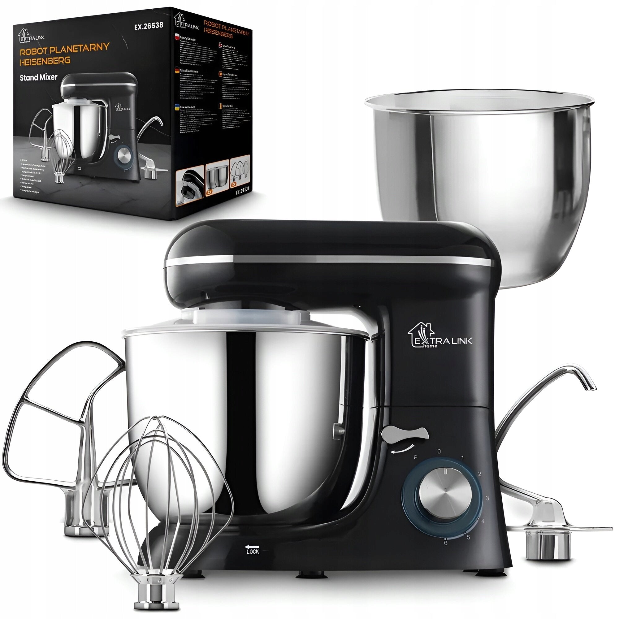 FOOD PROCESSOR PLANETARY MIXER POWERFUL 1300W 2 BOWLS Brand Extralink
