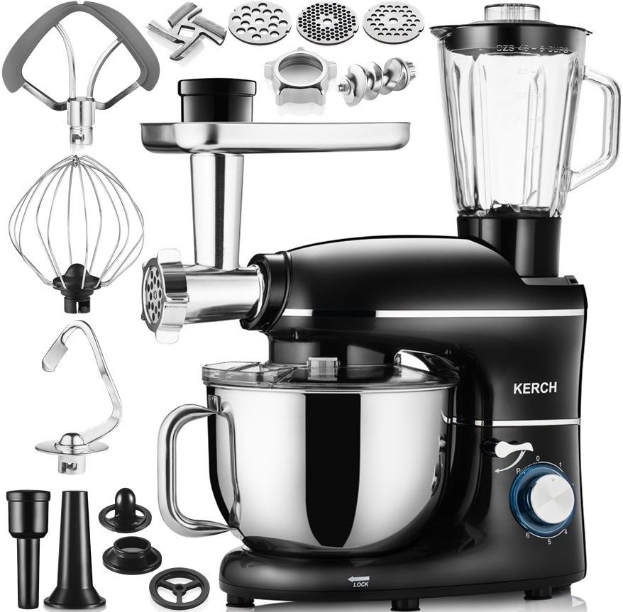 FOOD PROCESSOR PLANETARY MIXER WITH BOWL KERCH ROTARY 4000W BLACK 6,2L