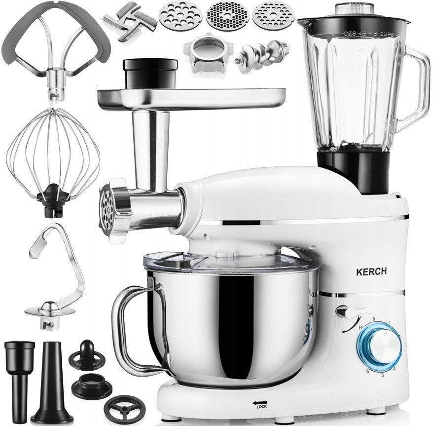 FOOD PROCESSOR PLANETARY MIXER WITH BOWL KERCH ROTARY 4000W WHITE 6,2L