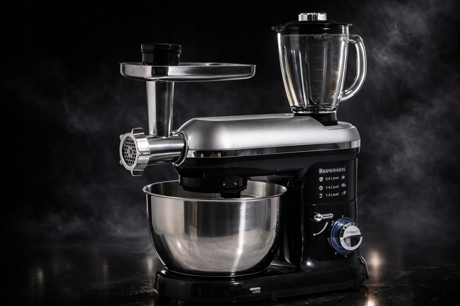 FOOD PROCESSOR PLANETARY MIXER WITH MEAT GRINDER AND COCKTAIL MAKER Brand Ravanson