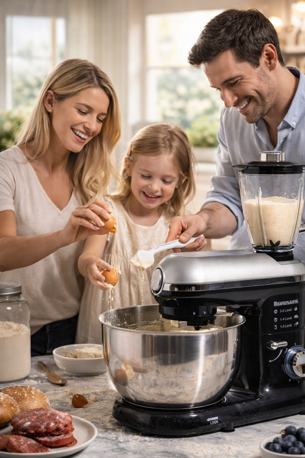 FOOD PROCESSOR PLANETARY MIXER WITH MEAT GRINDER AND COCKTAIL MAKER Operating modes pulsating