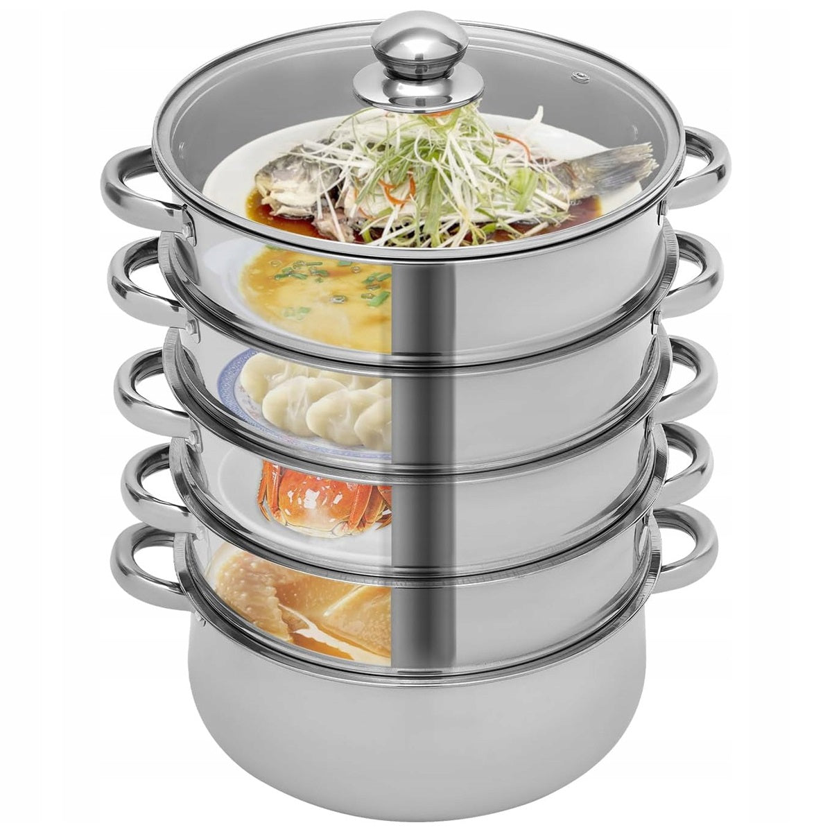 FOOD STEAMER, STEAMING POT WITH GLASS LID 1 PACK Brand no brand
