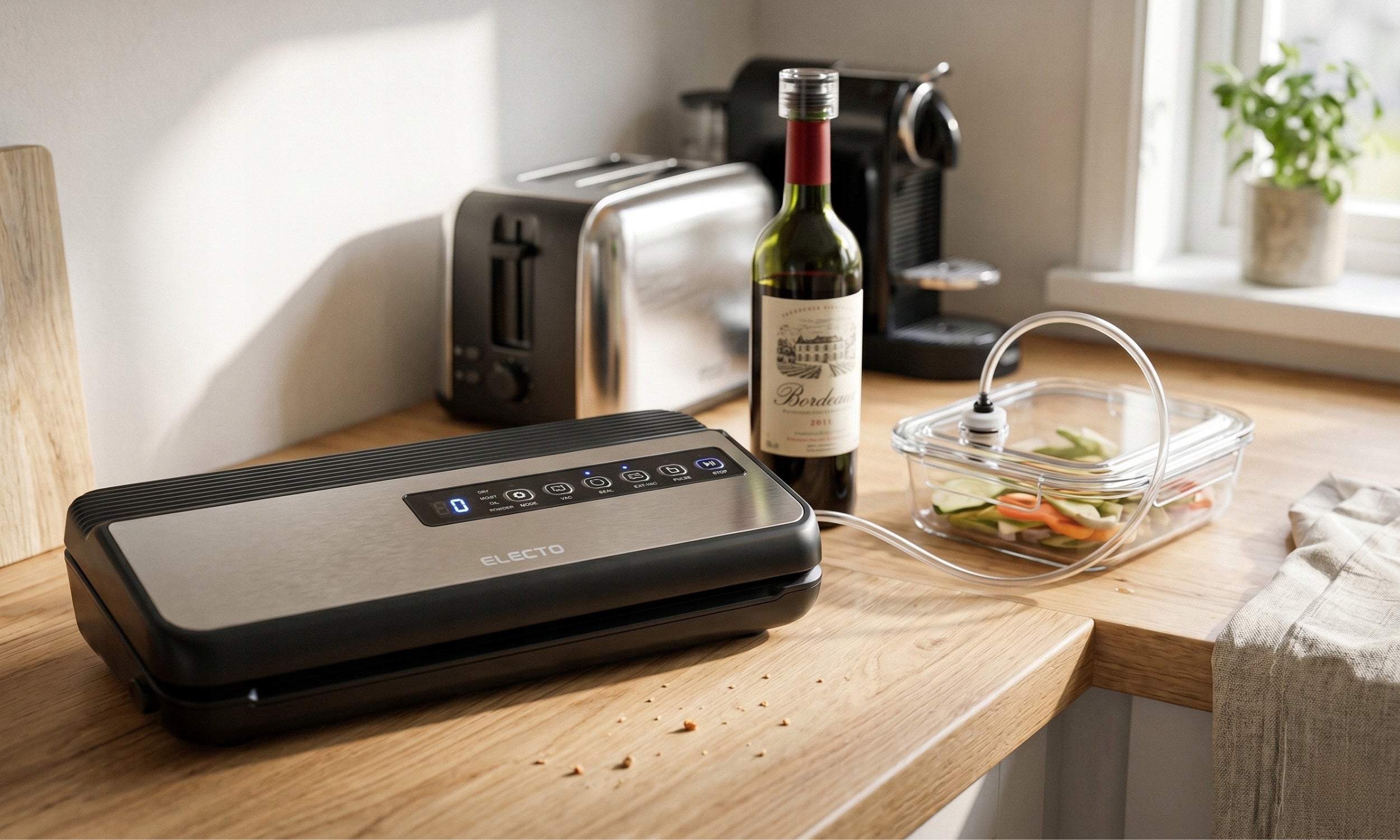 FOOD VACUUM WELDING MACHINE STRONG AUTOMATIC PACKAGING MACHINE + FOIL BAGS Maximum seal width 30 cm