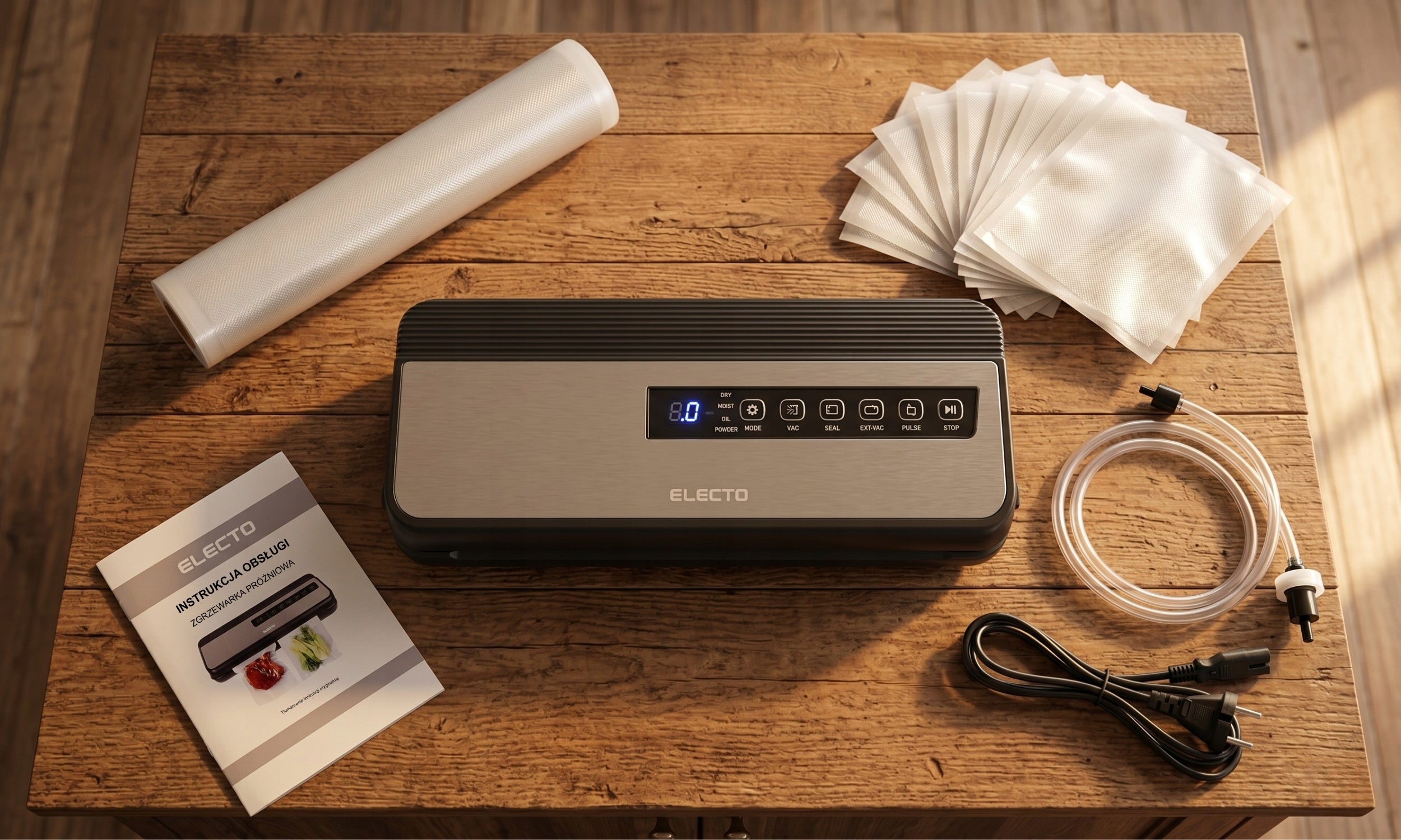 FOOD VACUUM WELDING MACHINE STRONG AUTOMATIC PACKAGING MACHINE + FOIL BAGS Power 130 W