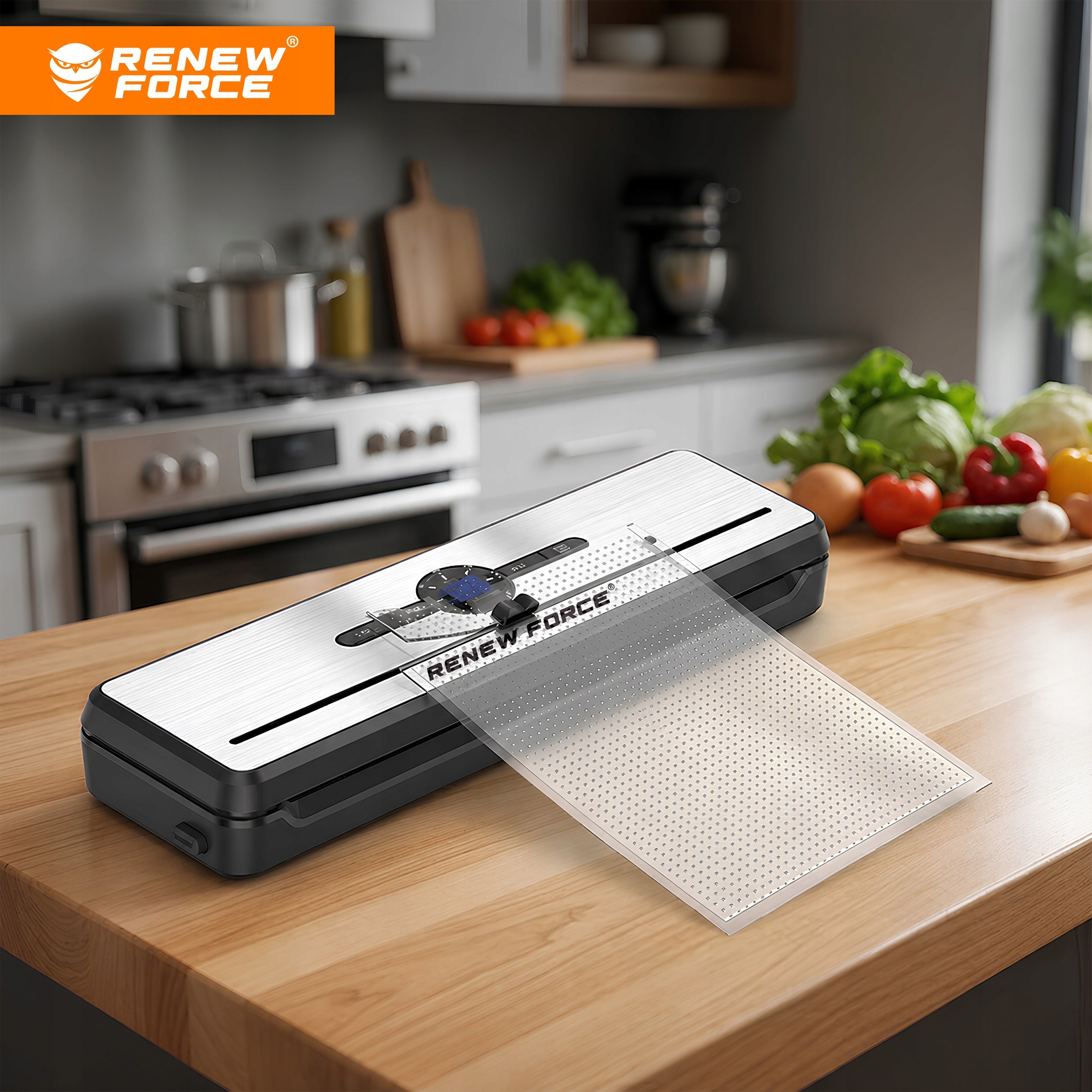 FOOD VACUUM WELDING MACHINE STRONG AUTOMATIC PACKAGING MACHINE +FOIL SET Brand Renew Force