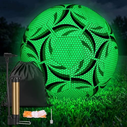 FOOTBALL GLOWING FLUORESCENT SIZE 5 WITH PUMP GIFT FOR KIDS Brand no brand