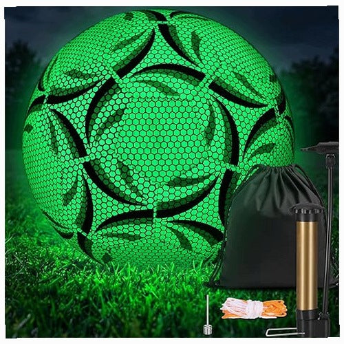 FOOTBALL GLOWING FLUORESCENT SIZE 5 WITH PUMP GIFT FOR KIDS