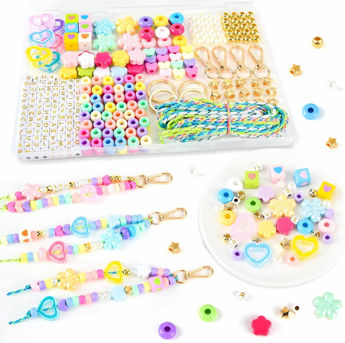 FOR BRELOCH SET 324 PIECES BEADS LETTERS TEMPLATES DIY CREATION