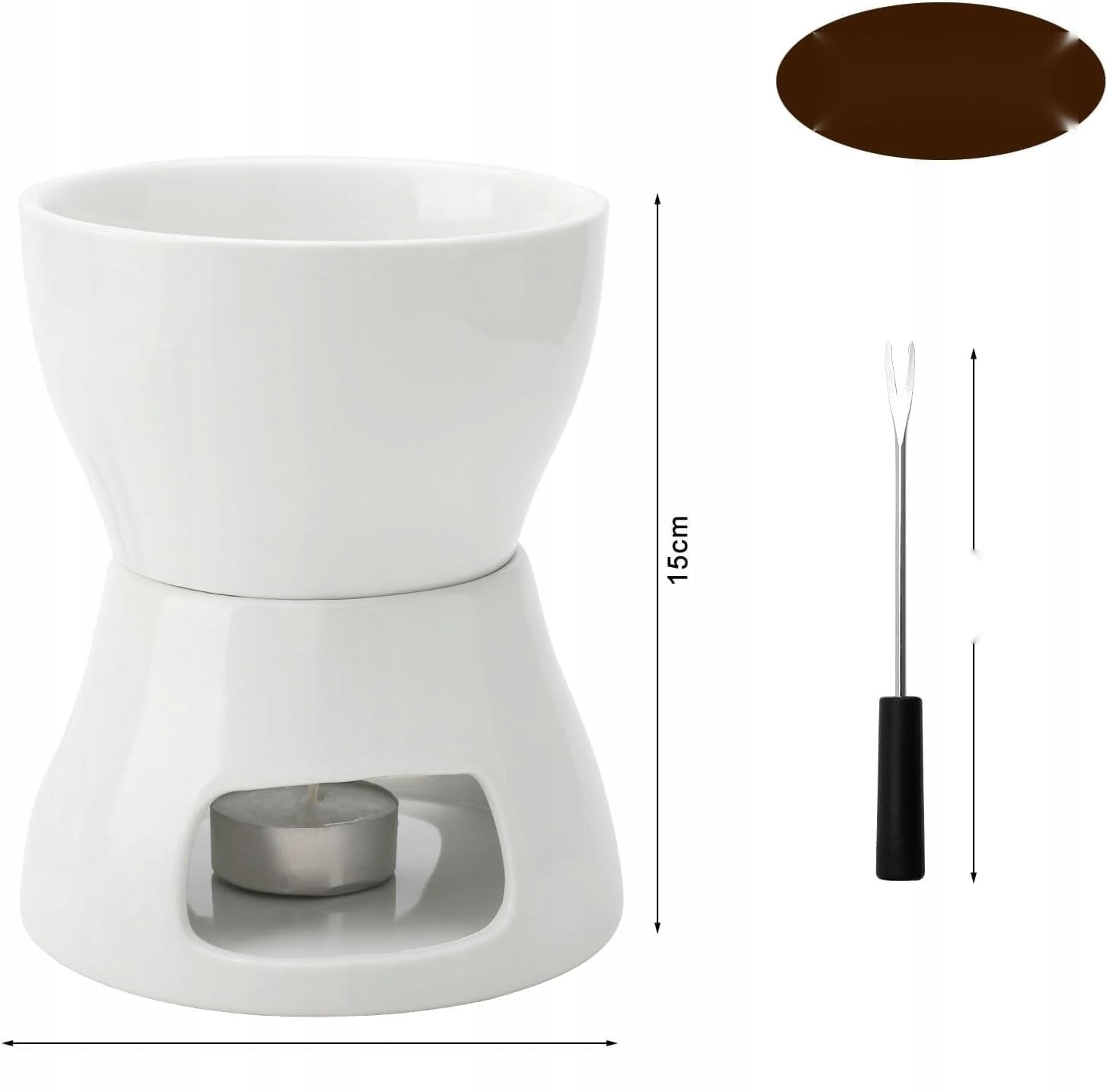 FOR SET FONDUE CHOCOLATE SET 4 FORKS FONDUE WHITE Color other
