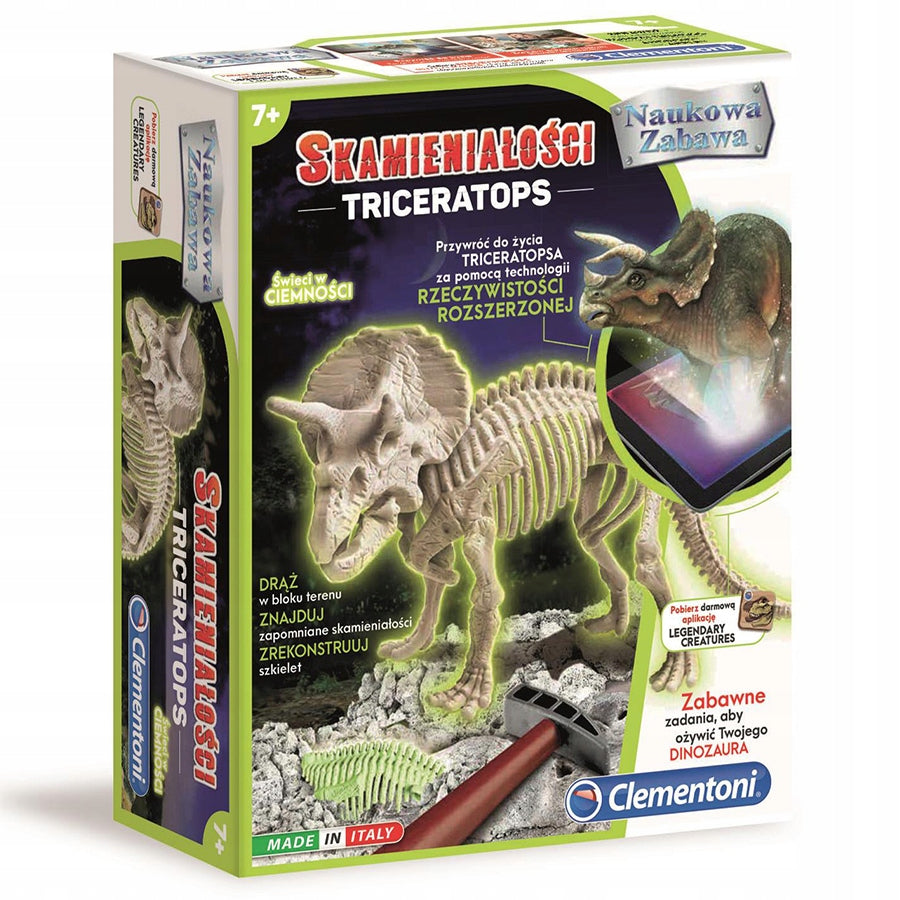 FOSSILS TRICERATOPS DINOSAUR GLOWS CLEMENT Color multicolor