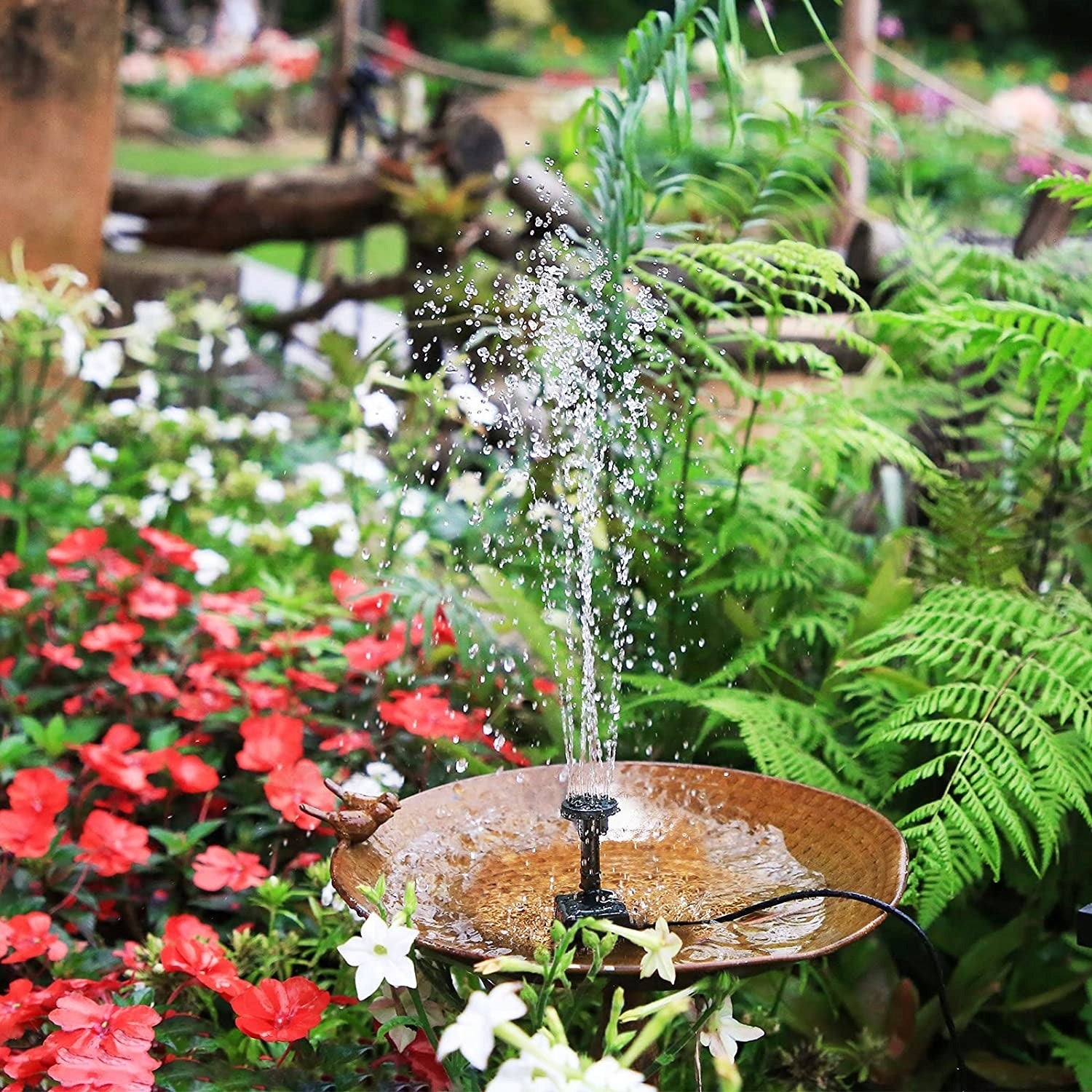 FOUNTAIN PUMP SOLAR FOUNTAIN 8 WATER NOZZLES 60CM 190L/H GARDEN Manufacturer no brand