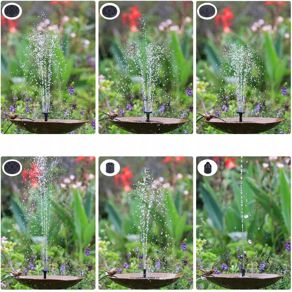 FOUNTAIN WITH 6 NOZZLES SOLAR GARDEN PUMP FOR WATER GARDENS EAN (GTIN) 0734933845307