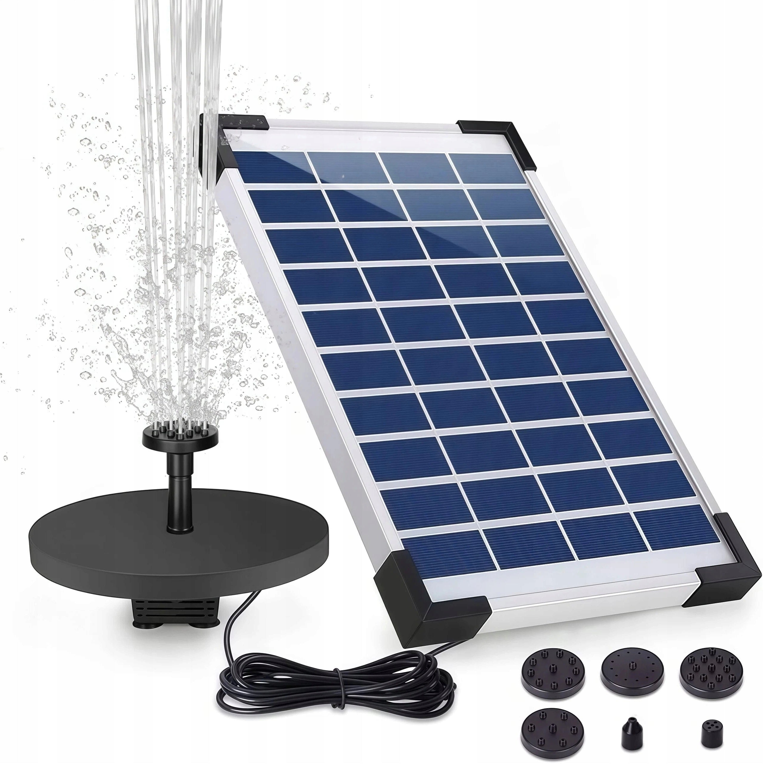 FOUNTAIN WITH 6 NOZZLES SOLAR GARDEN PUMP FOR WATER GARDENS