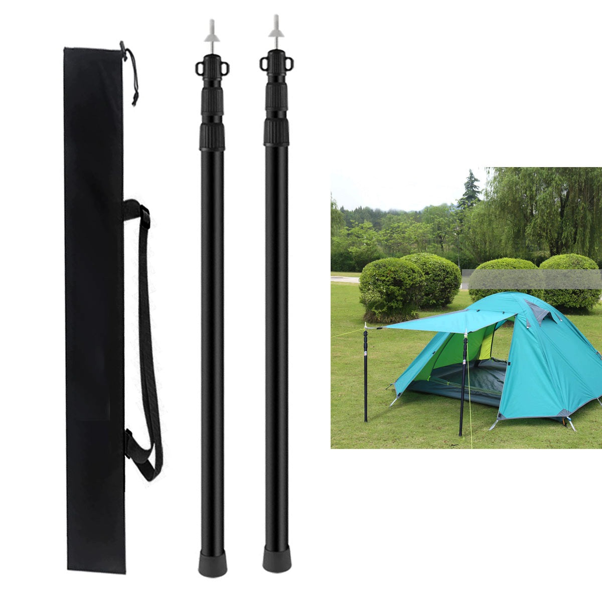 FRAME FOR AWNING TELESCOPIC TUBE ALUMINIUM 90-230CM TELEPOLE FOR TENT