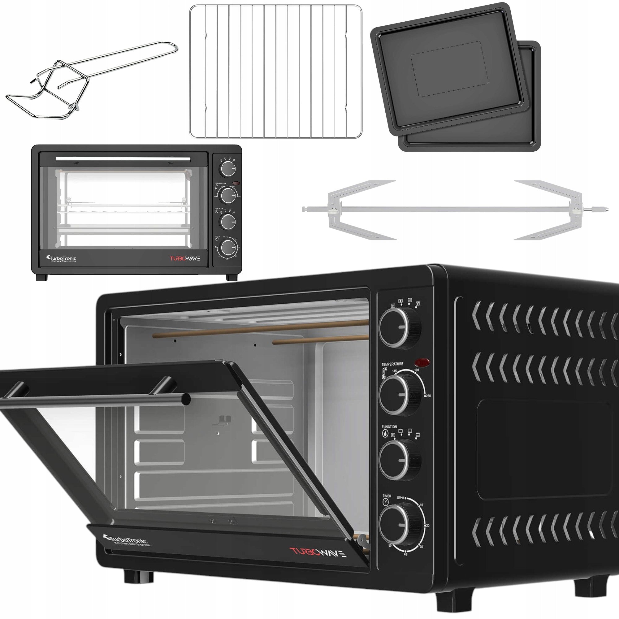 FREESTANDING ELECTRIC OVEN 45L THERMOCOUPLE+HORN+GRILL POWERFUL 2000W