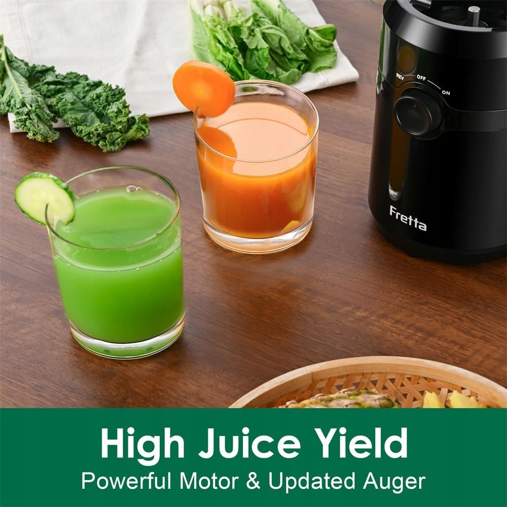 FRETTA Slow Speed Juicer 108mm 200W 1L BPA Free Black Manufacturer code 49Q
