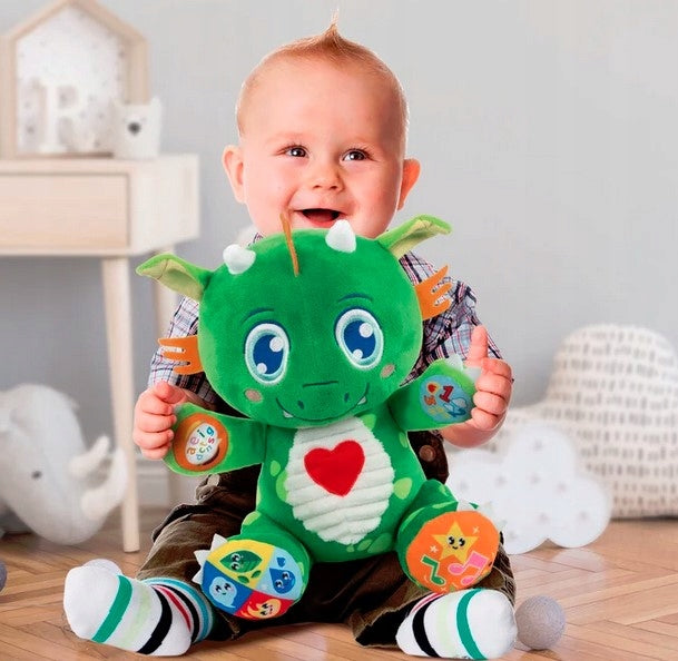 FRIENDLY DRAGON INTERACTIVE CUDDLY STUFFED ANIMAL FOR BABY CLEMENTONI Kind interactive stuffed toys