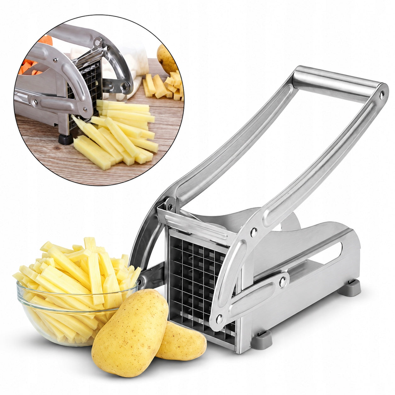 FRIES SLICER MANUAL STAINLESS STEEL 2 BLADES 7X7 10X10 LEVER