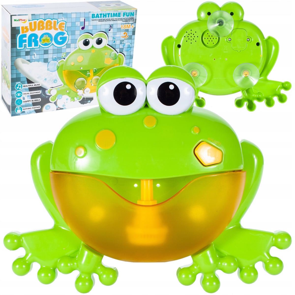 FROG FOR MAKING FOAM FOR BATH WATER MELODY FOR CHILDREN GREEN