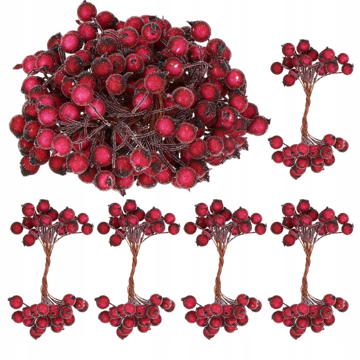 FROSTY ARTIFICIAL ROWAN 100x BEAM CHRISTMAS TREE ORNAMENT FOR REED RED