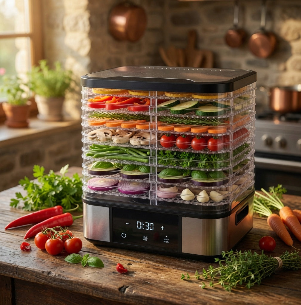 FRUIT MUSHROOM DRYER HERBS FOOD GRADE TIMER THERMOCOUPLE 7 TRAYS Manufacturer code SUSZARKA DO GRZYBÓW LTC Z WYŚWIETLACZEM