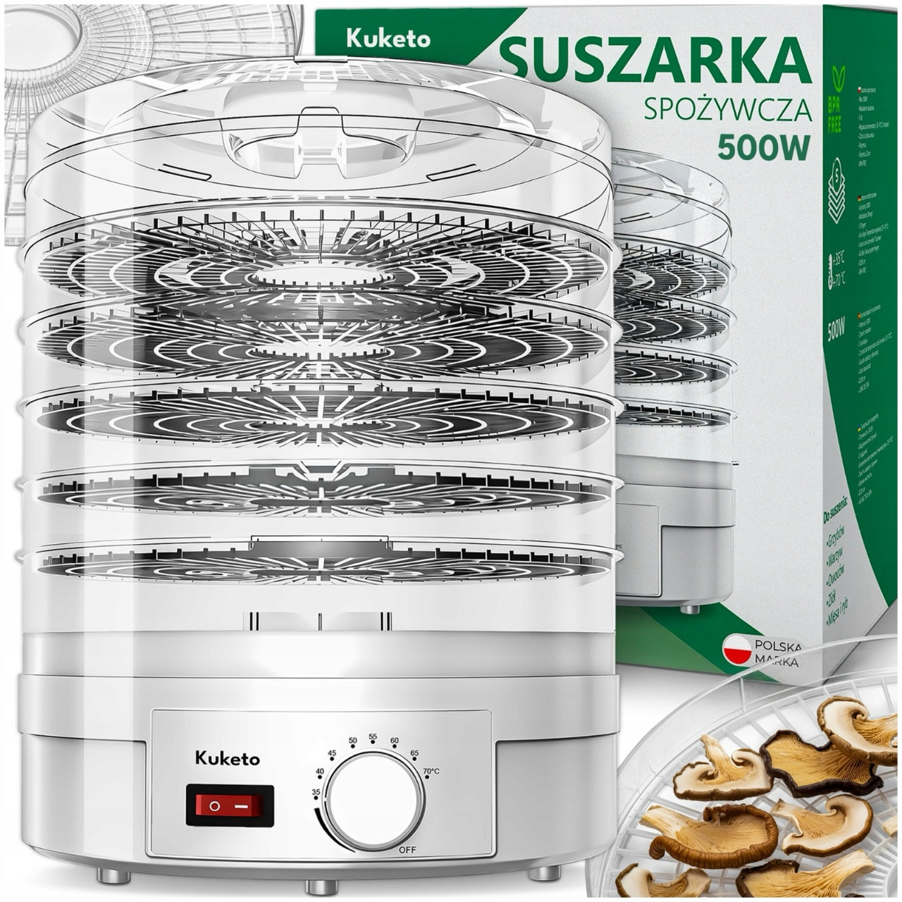 FRUIT MUSHROOM DRYER VEGETABLE HERBS FOOD LARGE 5 SIEVES STRONG 500W POWER