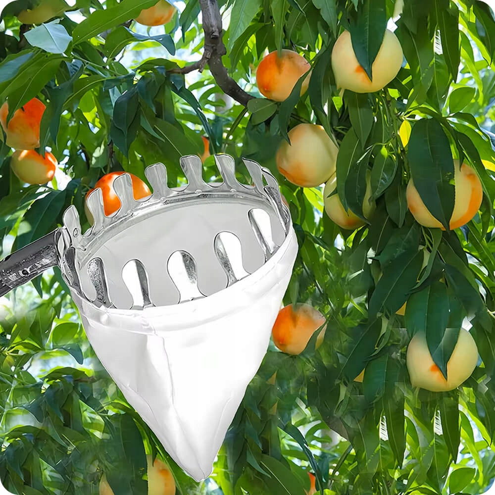FRUIT PICKER 4m Steel Adjustable Folding Cap for Apple Picking Manufacturer code Składany podbierak zrywak do owoców długi 4m