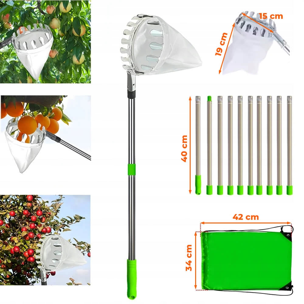 FRUIT PICKER 4m Steel Adjustable Folding Cap for Apple Picking Packaging status original