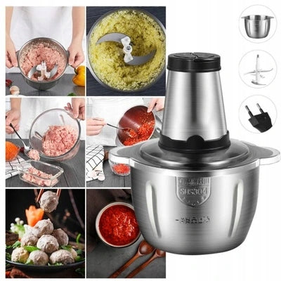 FRUIT VEGETABLE MEAT SHREDDER MALAXER STRONG STEEL 2L ELECTRIC Packaging status original