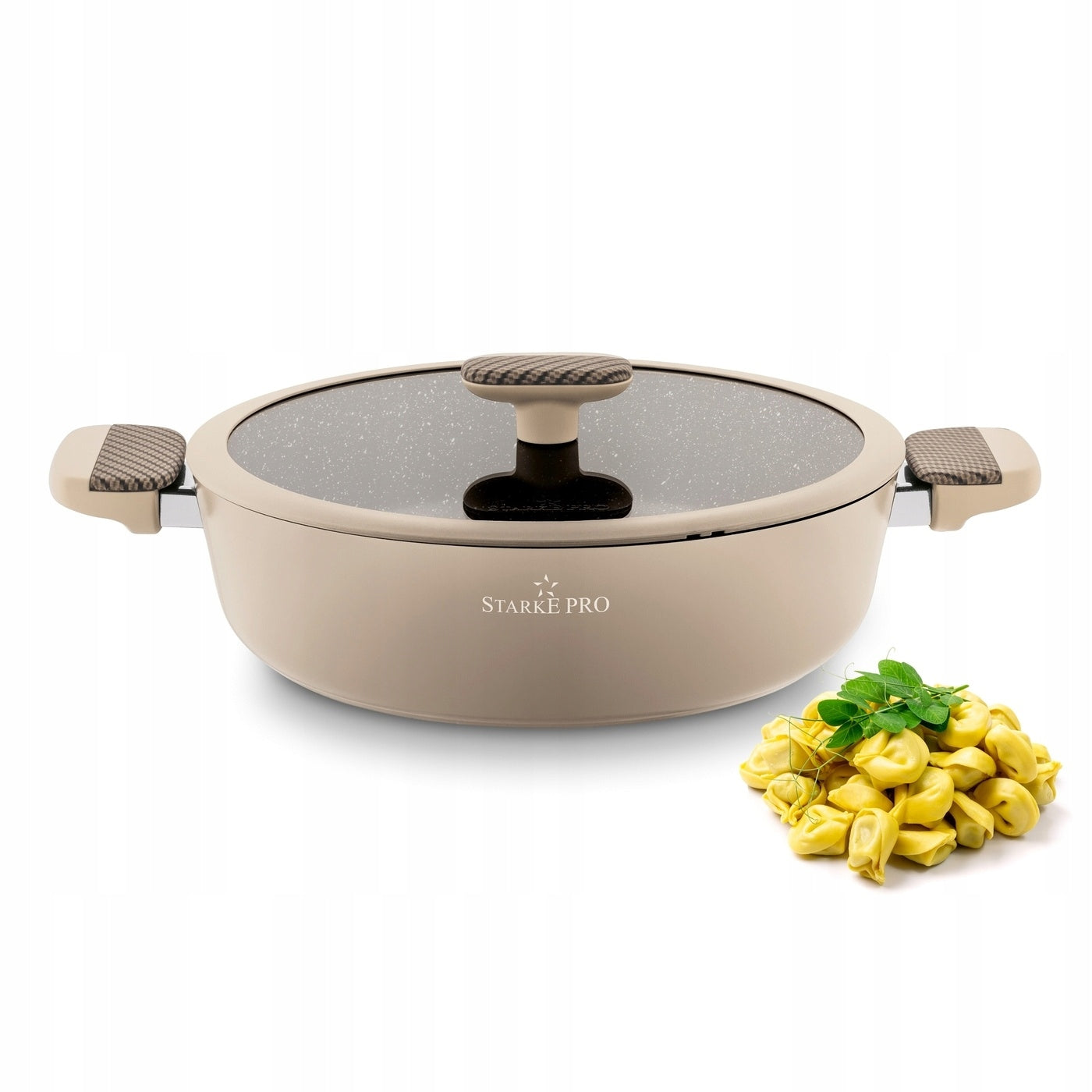 FRYING PAN Deep for INDUCTIONs Short Handles Starke Pro Light Coffee 28 cm
