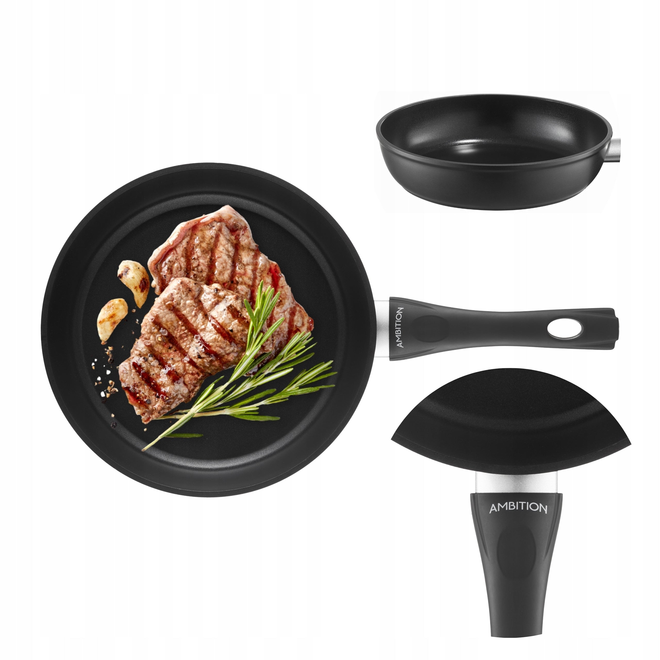 FRYING PAN INDUCTION GAS LARGE HIGH CERAMIC DOES NOT STICK 26CM